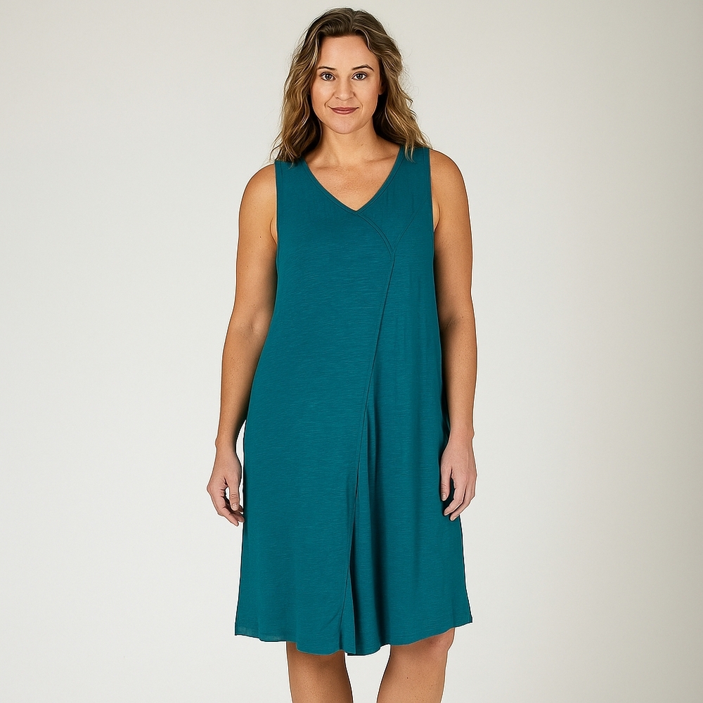 Habitat 100% Cotton Lagenlook Asymmetrical Sleeveless Dress Women's Sz Med